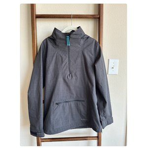 Burton DryRide Women's Dark Gray 1/2 Zip Hooded Pullover Windbreaker Jacket